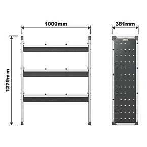 Van Guard Universal Trade Van Racking Unit (3 Angled Shelves) 1000 x 381 x 1279mm - Image 3